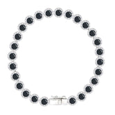 Asfour Crystal Tennis Bracelet With Turquoise Pear & Emerald Zircon In 925 Sterling Silver